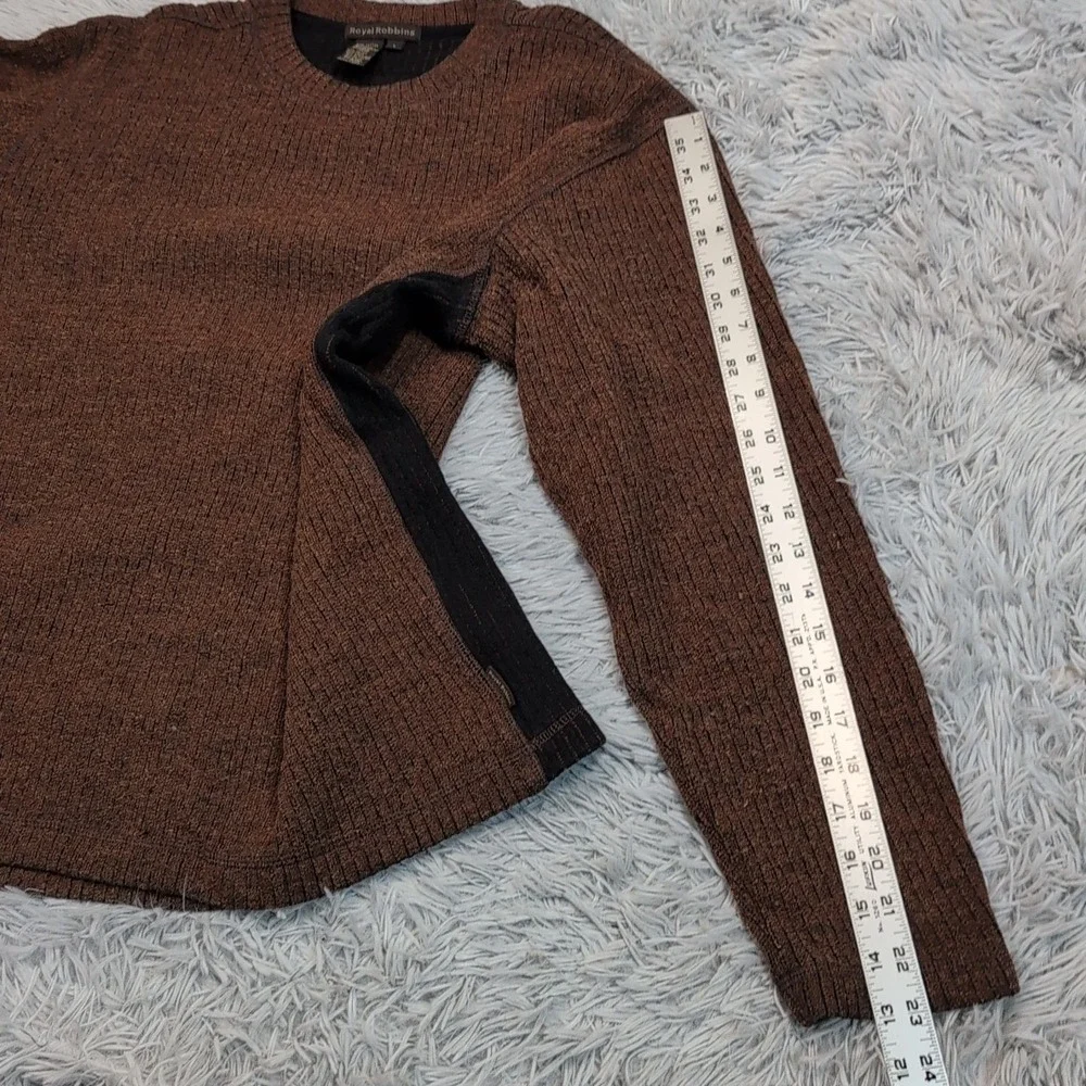Vintage Royal Robbins Sweater Mens L Brown Wool Blend Preppy Casual‎ Comfort